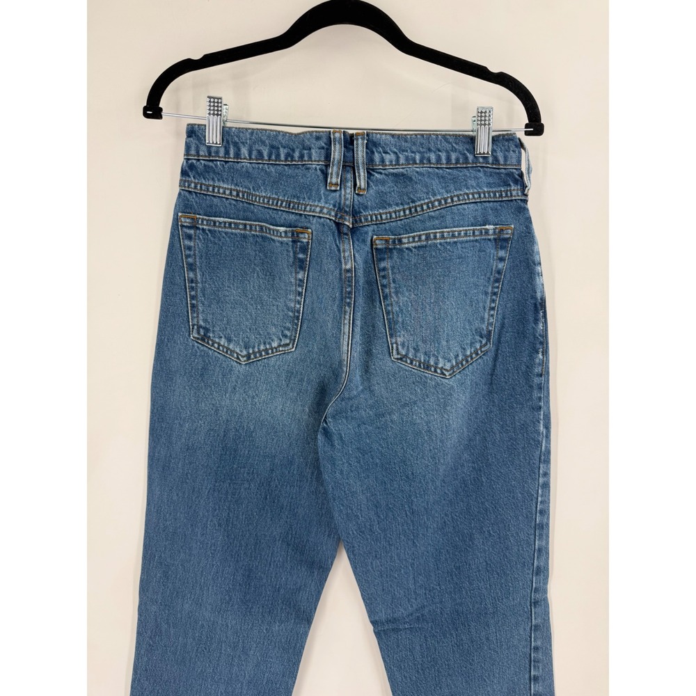 FRAME Le Nouveau Straight Jeans Womens 27 Blue High Rise Distressed 90s Style - Picture 8 of 11
